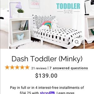 Dash toddler minky Beddys